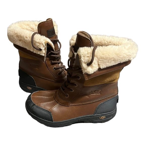 kids UGG  BUTTE II CWR BOOT waterproof & wool lining brown size 3 - Picture 4 of 8
